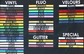 Finitions possible en flex monochrome